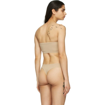 Shop Skims Beige Fits Everybody Bandeau Bra In Clay