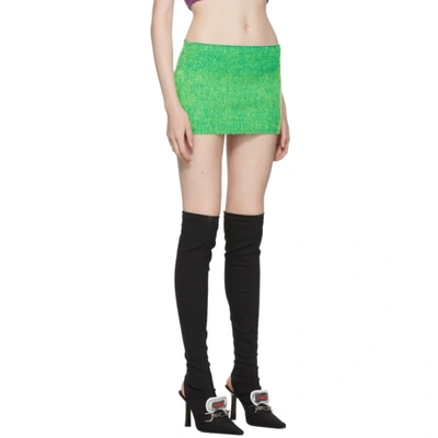Shop Agr Green Brushed Knit Mini Skirt In Lime