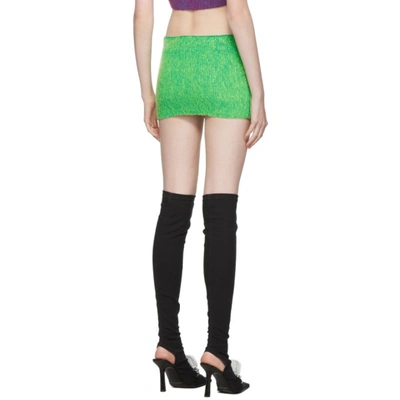 Shop Agr Green Brushed Knit Mini Skirt In Lime