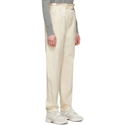 Shop Isabel Marant Étoile Off-white Linen Rinny Trousers In 23ec Ecru
