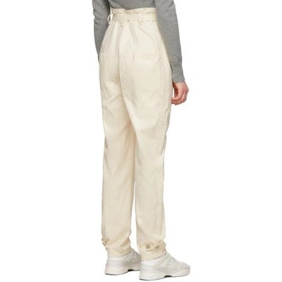 Shop Isabel Marant Étoile Off-white Linen Rinny Trousers In 23ec Ecru