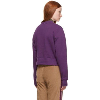 Shop Palm Angels Purple Fitted Teddy Bear Sweatshirt In Purple Br