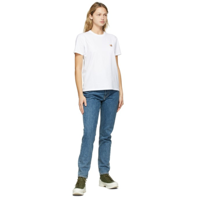 Shop Maison Kitsuné White Fox Head Patch T-shirt In Wh White