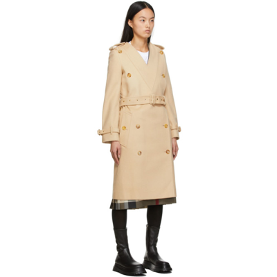 Burberry Womens Soft Fawn V-neck Cashmere-wool Blend Trench Coat 6 In  Neutrals | ModeSens