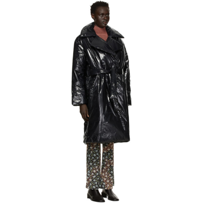 Shop Acne Studios Black Orwello Gloss Ny Face Coat In 900 Black