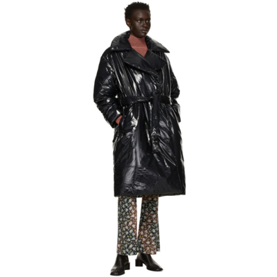 Shop Acne Studios Black Orwello Gloss Ny Face Coat In 900 Black