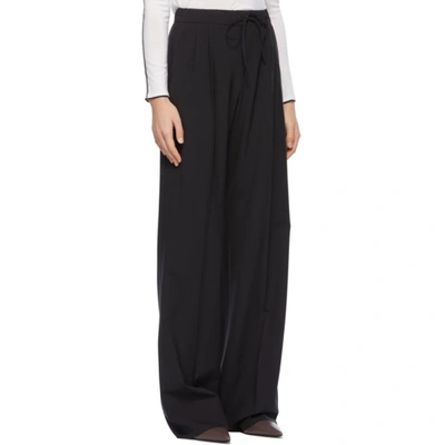 Shop Max Mara Navy Wool Rapido Trousers In 010 Navyblu