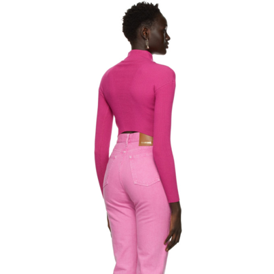 Shop Jacquemus Pink 'la Maille Bormio' Turtleneck In 430 Pink
