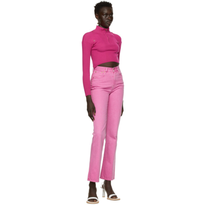Shop Jacquemus Pink 'la Maille Bormio' Turtleneck In 430 Pink