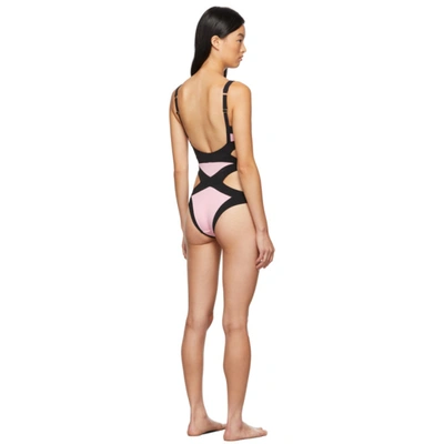 Shop Agent Provocateur Pink & Black Mazzy One-piece Swimsuit In Baby Pink/black