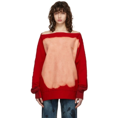 Shop Marni Red Double-dyed Corrosion Print Sweatshirt In Ccc24 Pink Sand