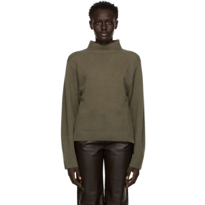 Shop Olenich Brown Open Back Sweater In Khaki