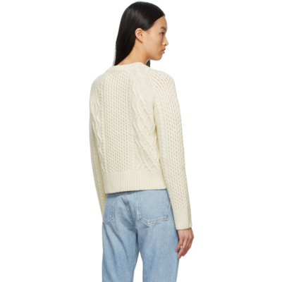 Shop Re/done Off-white 50s Crewneck Sweater In Ivory
