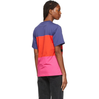 Shop Paco Rabanne Graphic Jersey T-shirt In M666 Fuchsia/violet