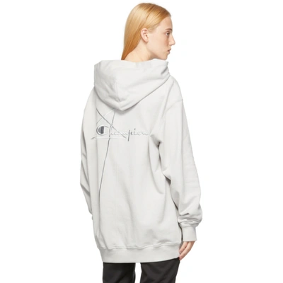 Shop Rick Owens Grey Champion Edition Jumbo Hoodie In 61 Oyster