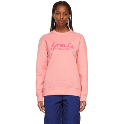 Shop Stella Mccartney Pink Logo Sweatshirt In 6440 Apricot Sunset