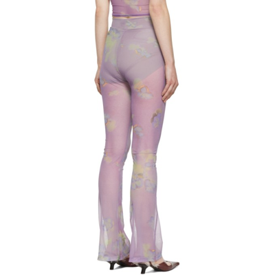 Shop Ichiyo Ssense Exclusive Purple Mesh Floral Leggings In Falling Into You