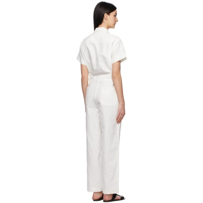 Shop Lvir White Linen Jumpsuit