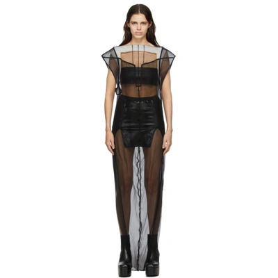 Shop Rick Owens Black Mesh Kuntrol Dress In 09 Black