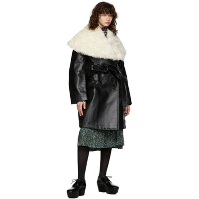 Shop Meryll Rogge Black Patent Cotton Coat