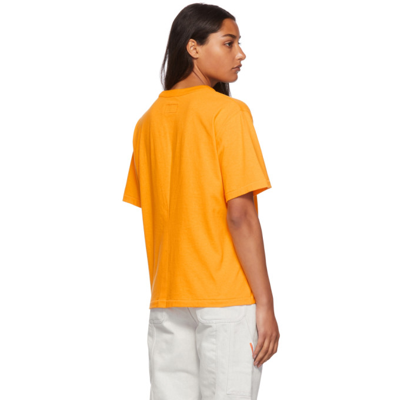 Shop Heron Preston For Calvin Klein Orange Season 2 Heavy Weight T-shirt In 710 Sunflower