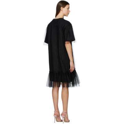 Shop Msgm Black Tulle Overlay Dress