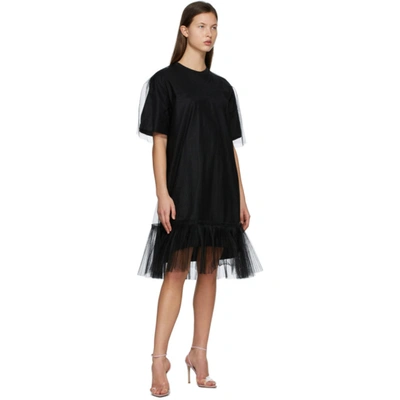 Shop Msgm Black Tulle Overlay Dress