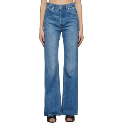 Shop Paco Rabanne Blue Flare Jeans In M412 Denim Stone