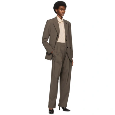 Shop Arch The Brown Wool Two Pleats Trousers