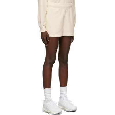 Shop Helmut Lang Off-white Cotton Waffle Shorts In C01 Winter White