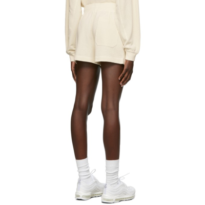 Shop Helmut Lang Off-white Cotton Waffle Shorts In C01 Winter White