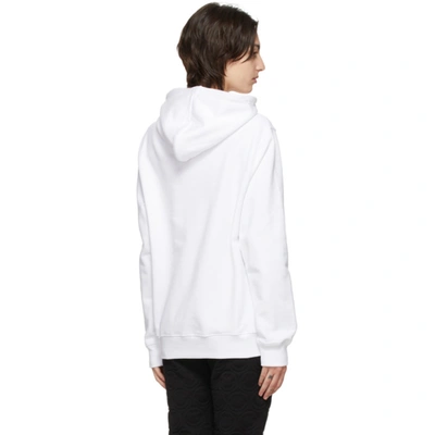 Shop Moschino White Double Question Mark Hoodie In A2001 White