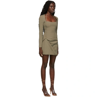 Shop Jacquemus Khaki La Montagne 'la Robe Esca' Dress In 560 Kaki