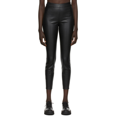 Shop Hugo Boss Black Faux-leather Taslima Leggings In 001 Black