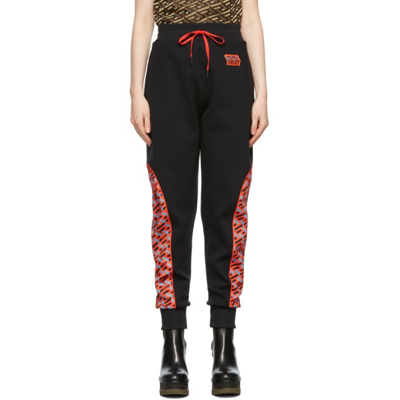 Shop Versace Black & Red Greca Signature Accent Lounge Pants In 5b250 Red