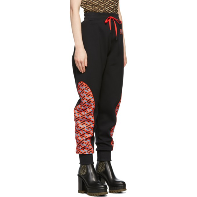 Shop Versace Black & Red Greca Signature Accent Lounge Pants In 5b250 Red