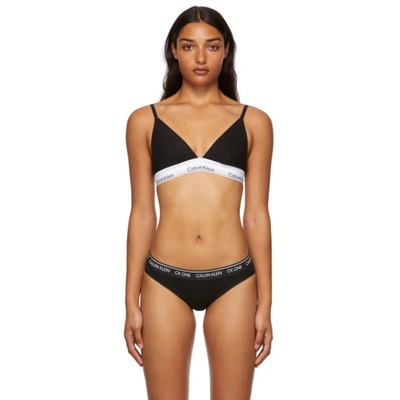 Shop Calvin Klein Underwear Black Modern Triangle Bra In 001 Black