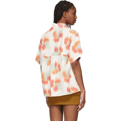 Shop Kenzo Off-white Boxy Coquelicot Short Sleeve Shirt In 19 Pop