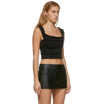 Shop Alexander Wang Stretch Terry Cincher Tank Top In 001 Black