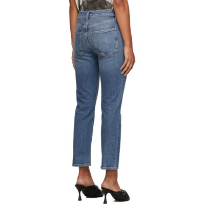 Shop Agolde Riley Crop Jeans In Transfer (rich Clean