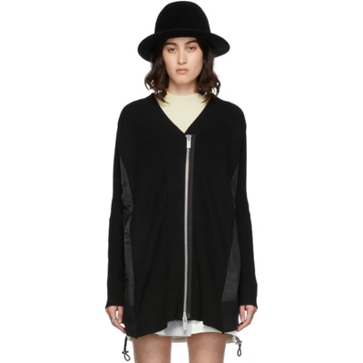 Shop Sacai Black Paneled Cardigan In 001 Black