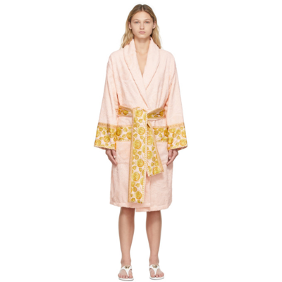 Shop Versace Pink Medusa Amplified Robe In Z7127 Rosa-oro