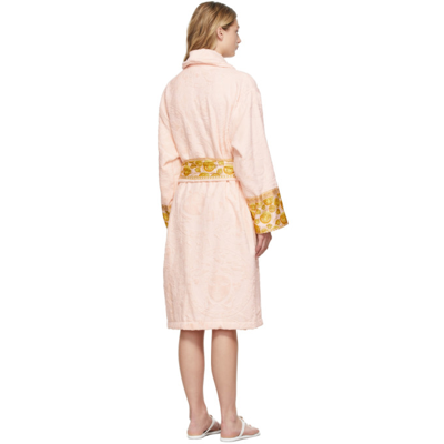 Shop Versace Pink Medusa Amplified Robe In Z7127 Rosa-oro