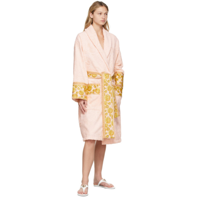 Shop Versace Pink Medusa Amplified Robe In Z7127 Rosa-oro