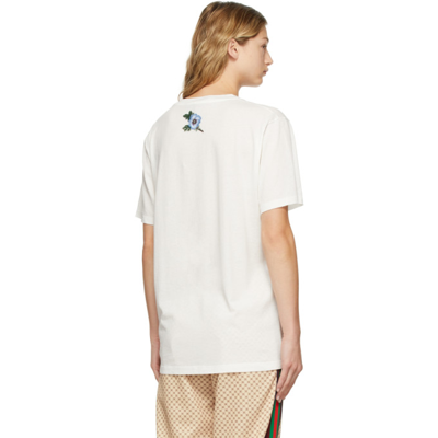 Shop Gucci White Oversized Logo T-shirt In 9234 Natural White P