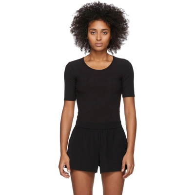 Shop Wone Black Rib Knit T-shirt