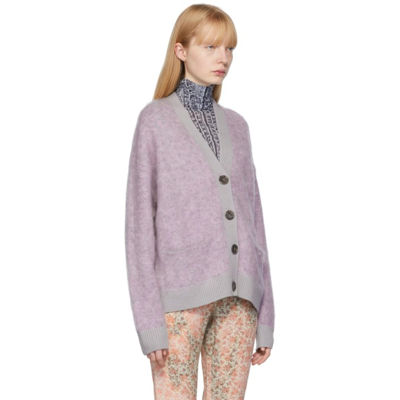 Shop Acne Studios Purple Rives Mohair Cardigan In As3 Dusty Lilac