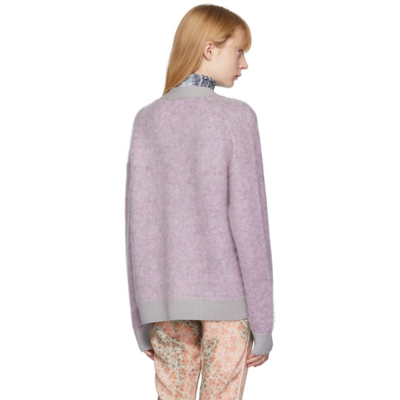 Shop Acne Studios Purple Rives Mohair Cardigan In As3 Dusty Lilac