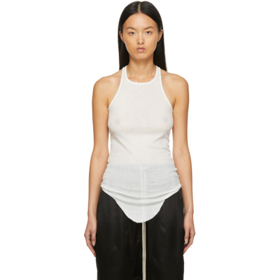 Shop Rick Owens White Mini Rib Tank Top In 11 Milk