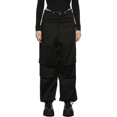 Shop Dion Lee Black Cotton Parachute Trousers